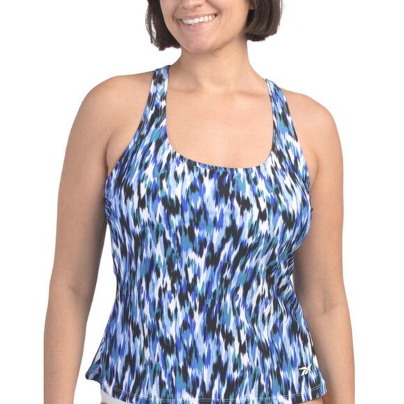 REEBOK Black Racer Back Tankini Swimsuit Top - Picture 1 of 2